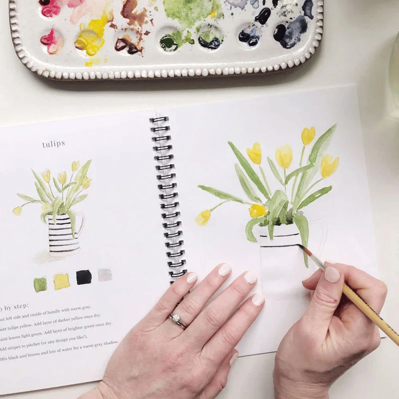 🔥SPRING MEGA SALE🖼️Beginner-Friendly💕 Watercolor Workbook