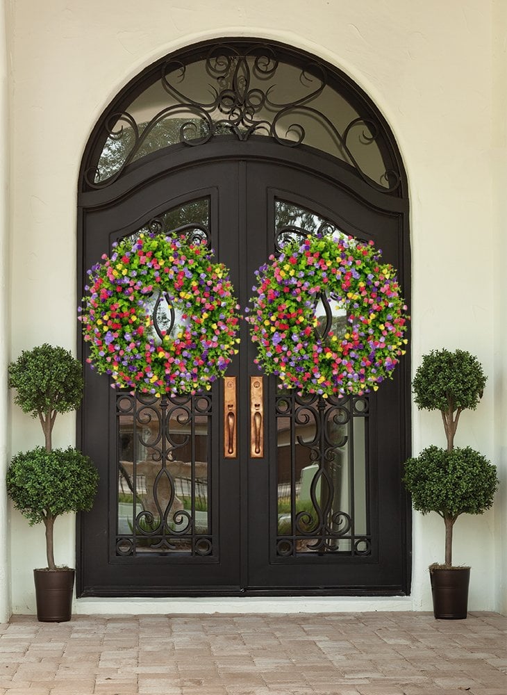 💐🎉Farmhouse Colorful Cottage Wreath