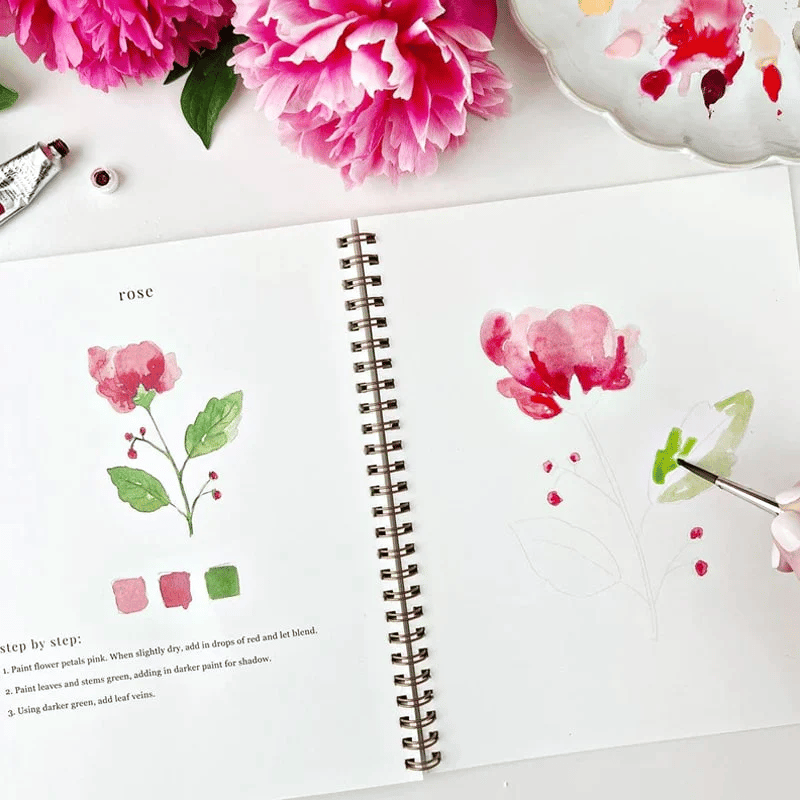 🔥SPRING MEGA SALE🖼️Beginner-Friendly💕 Watercolor Workbook