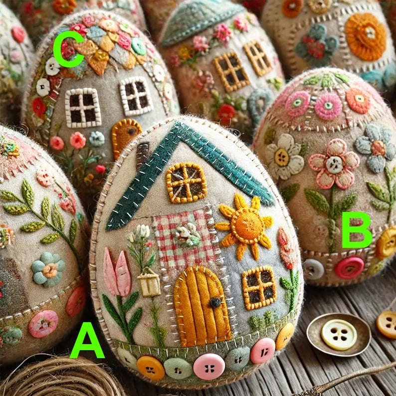 🔥Last Day 49% OFF - 🏡🥚Patchwork Felt Egg House DIY Kit