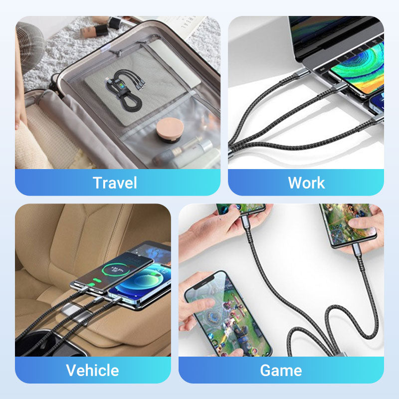 💥LAST DAY SALE 49% OFF🔥⚡Transparent Luminous 3-in-1 Super Fast Charging Cable