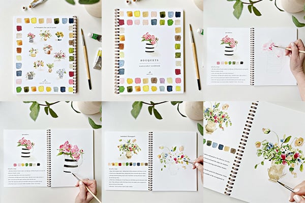 🔥SPRING MEGA SALE🖼️Beginner-Friendly💕 Watercolor Workbook