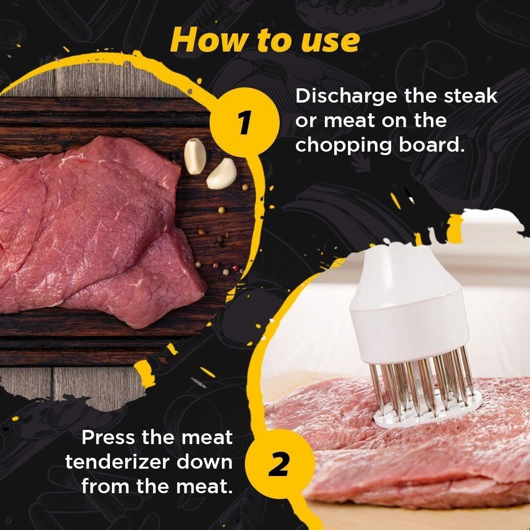 ❄️Winter Discount Frenzy Promotion-49% OFF-🥩Stainless Steel Meat Tenderizer Needle 21 Pin Steak BBQ Kitchen Cooking Tool