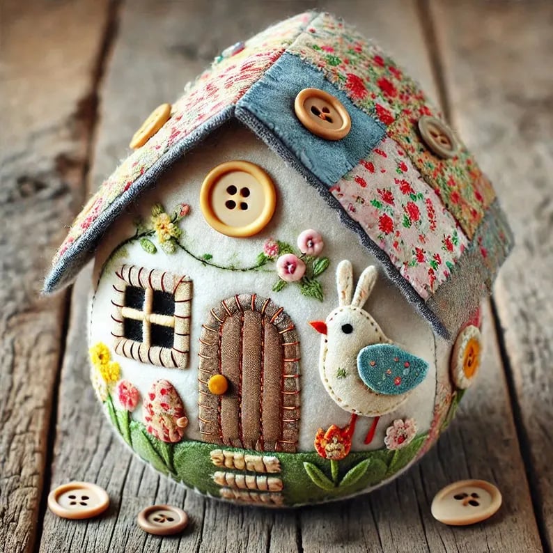 🔥Last Day 49% OFF - 🏡🥚Patchwork Felt Egg House DIY Kit