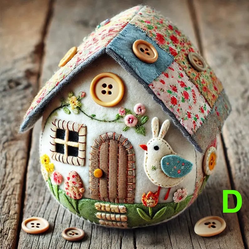 🔥Last Day 49% OFF - 🏡🥚Patchwork Felt Egg House DIY Kit