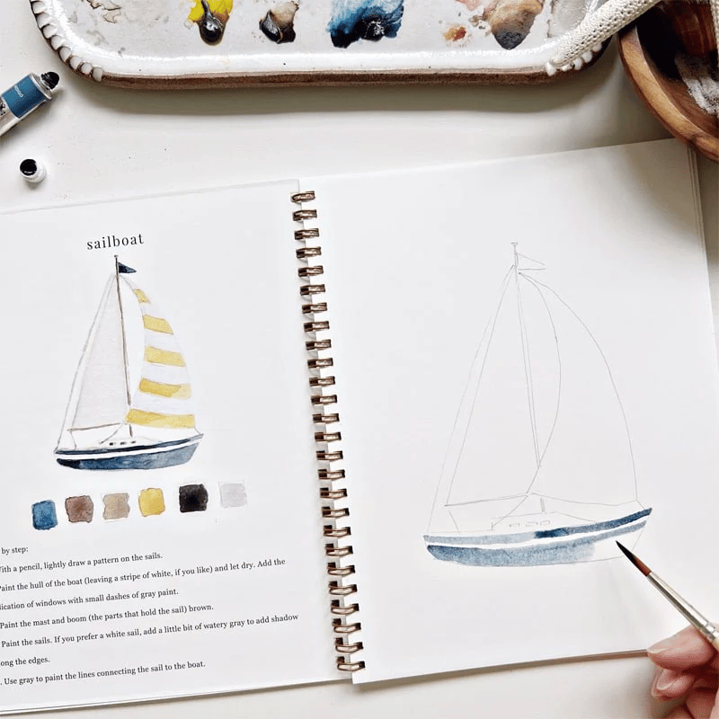 🔥SPRING MEGA SALE🖼️Beginner-Friendly💕 Watercolor Workbook